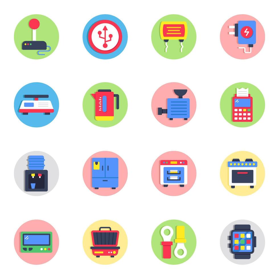 Pack of Devices and Technology Flat Icon vector
