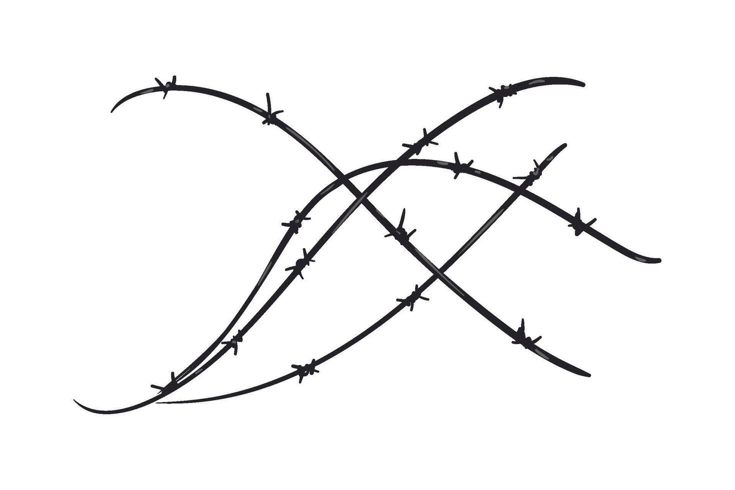 Barbed wire symbol isolated on white background vector