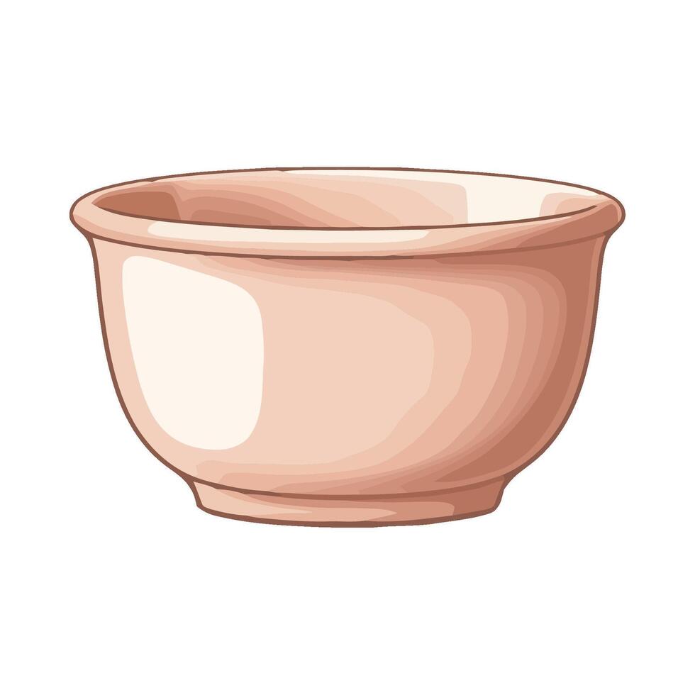 A brown bowl on a white background vector
