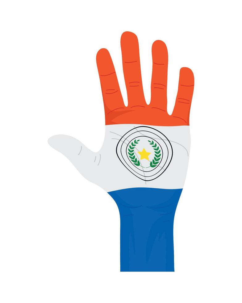 Hand with flag of guatemala vector