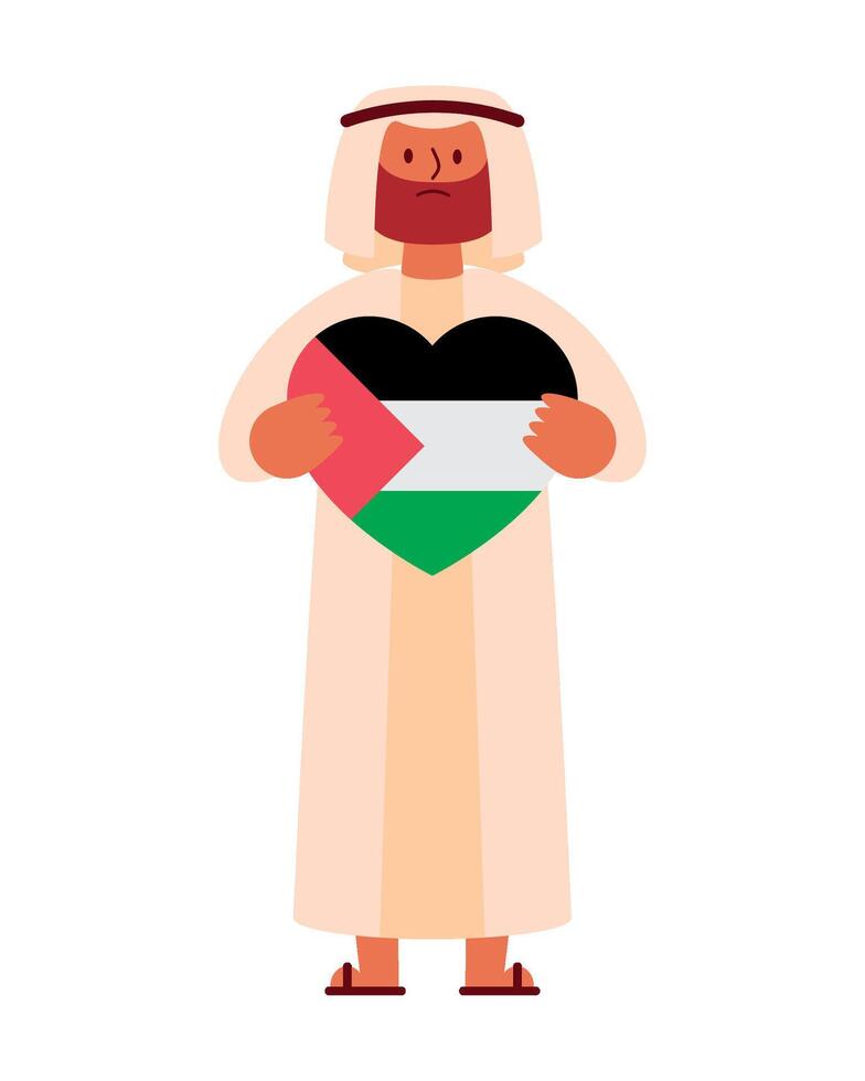 Jordanian man holding heart flag vector
