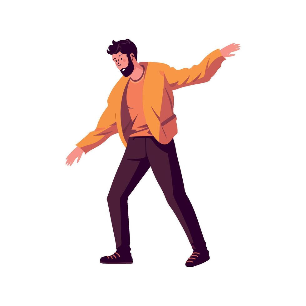 A man in a yellow jacket is dancing vector