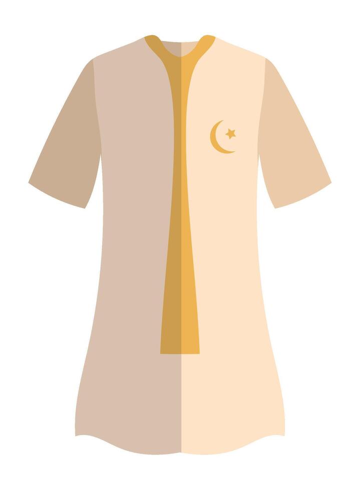 An illustration of a shirt with a crescent on it vector