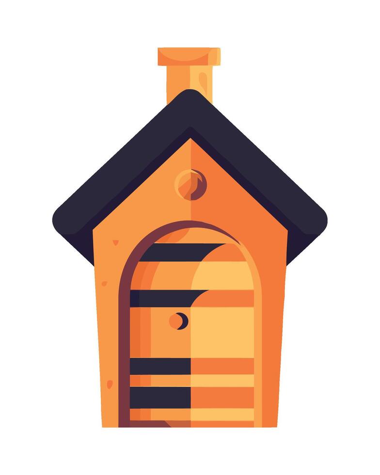 A house with a bee hive inside vector