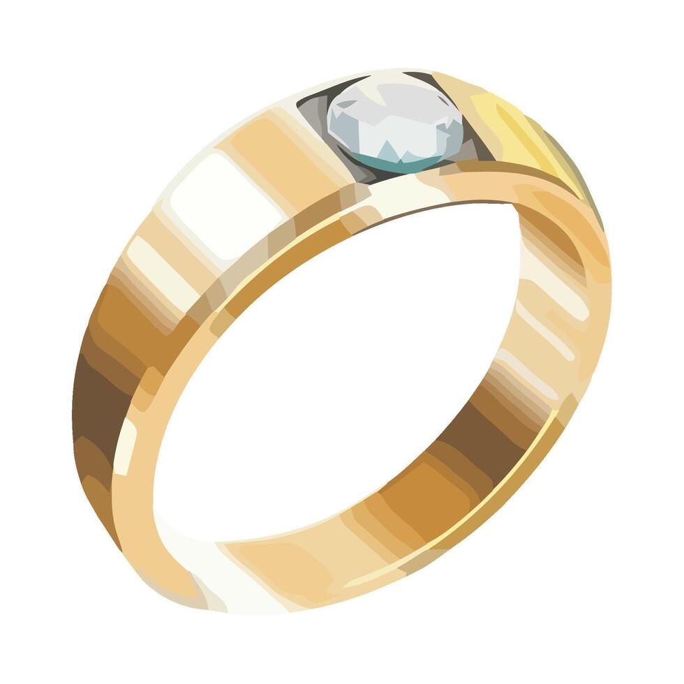 A gold ring with a blue diamond vector