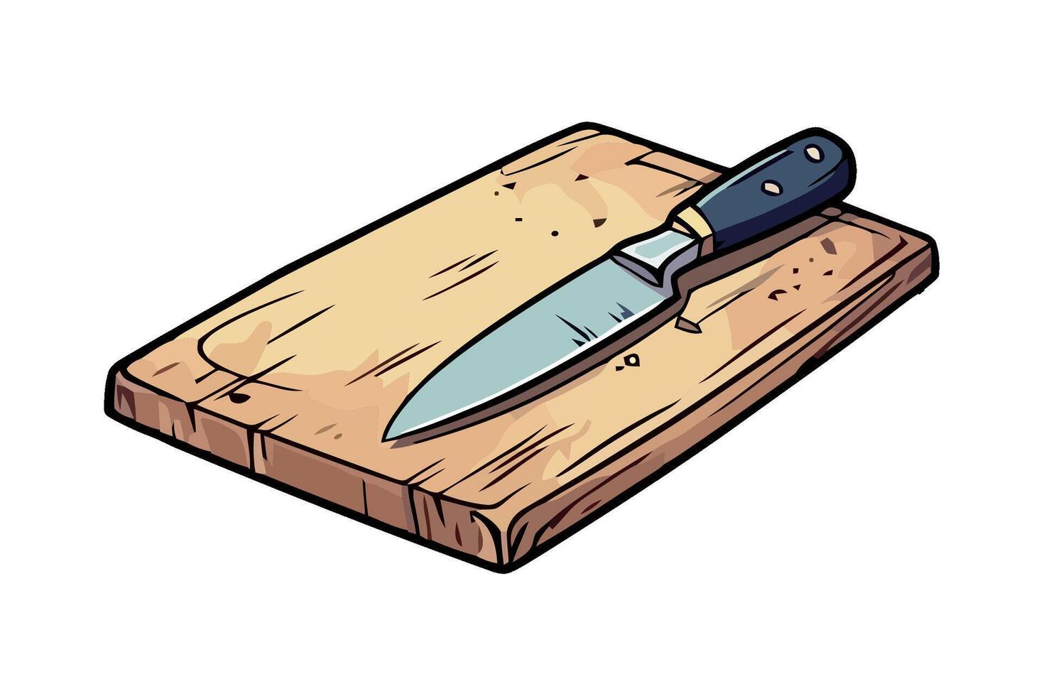 A knife on a cutting board illustration vector