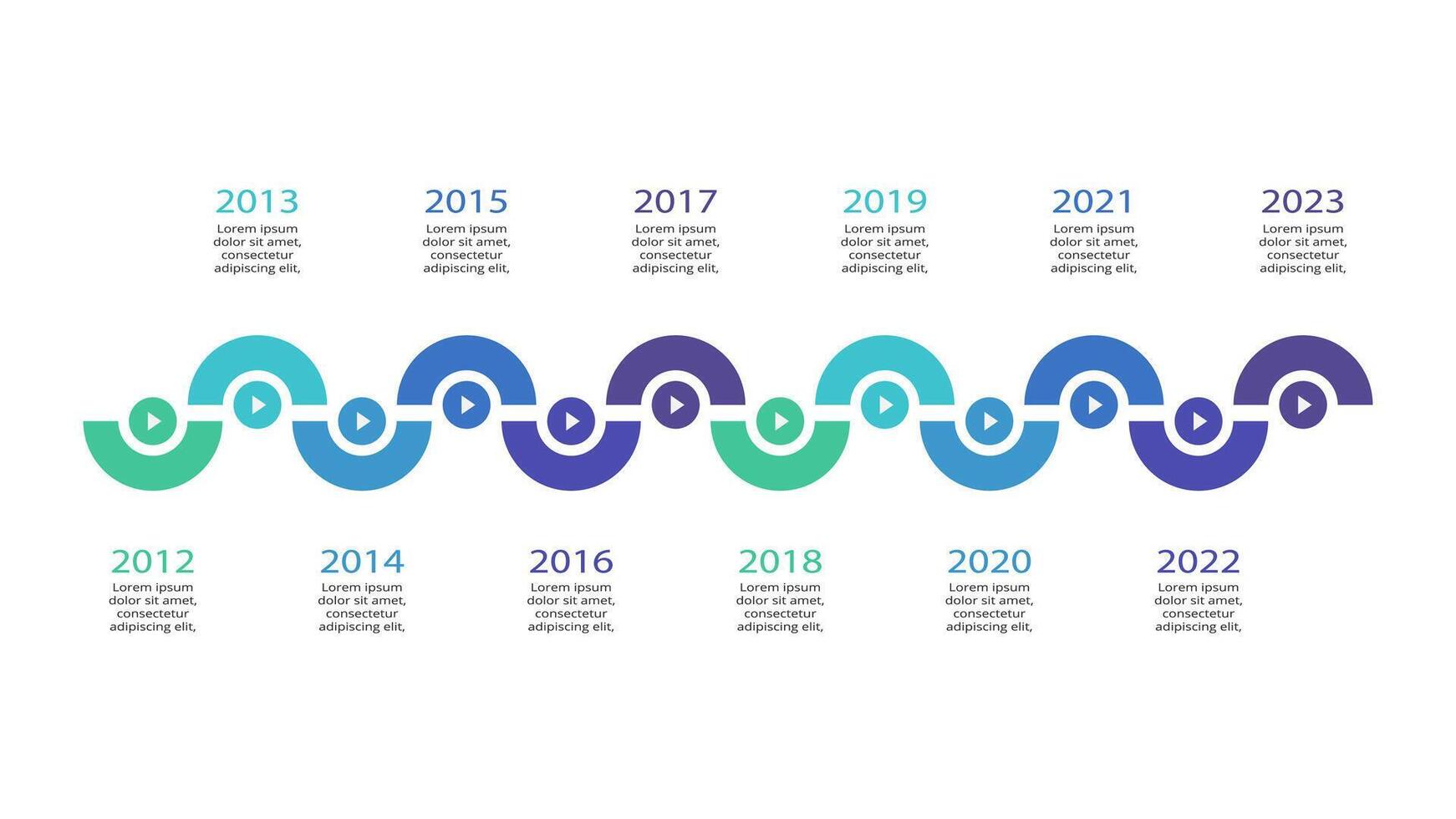 Timeline with 12 elements, infographic template for web, business, presentations, illustration vector