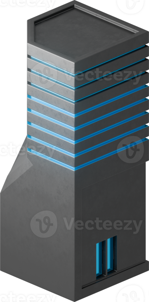 Futuristic Isometric Building Elements Sci Fi Structure png
