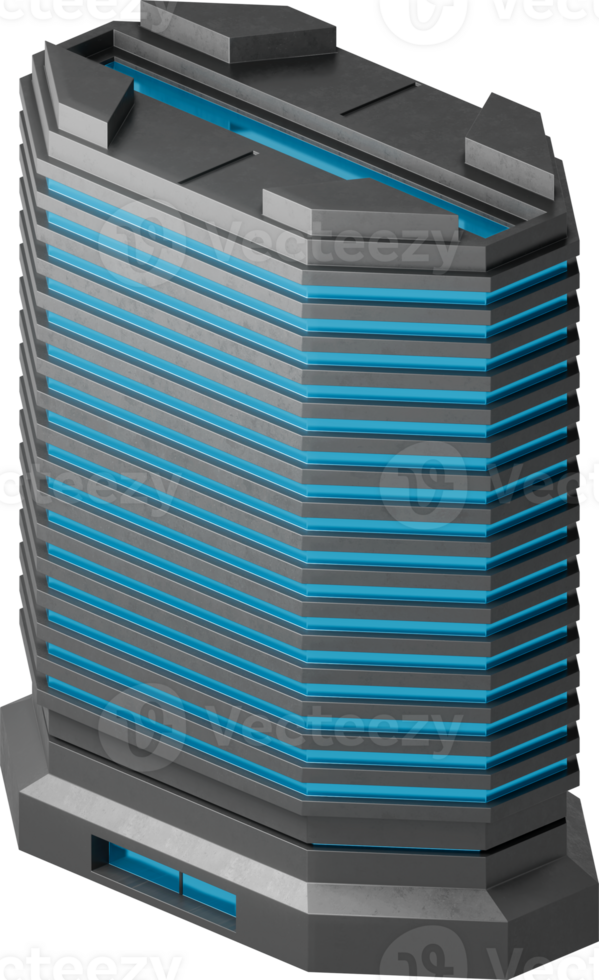 Futuristic Isometric Buildings Sci-Fi Elements png