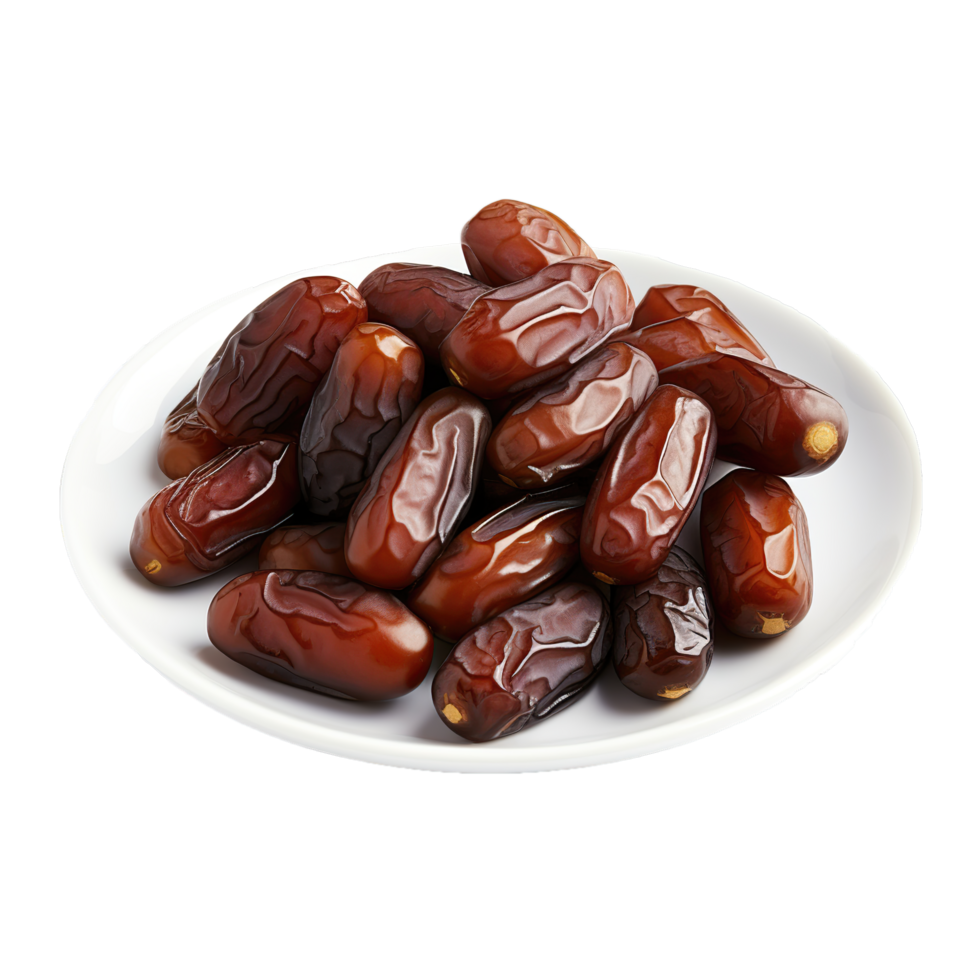 dates in a plate as element in isolated background png