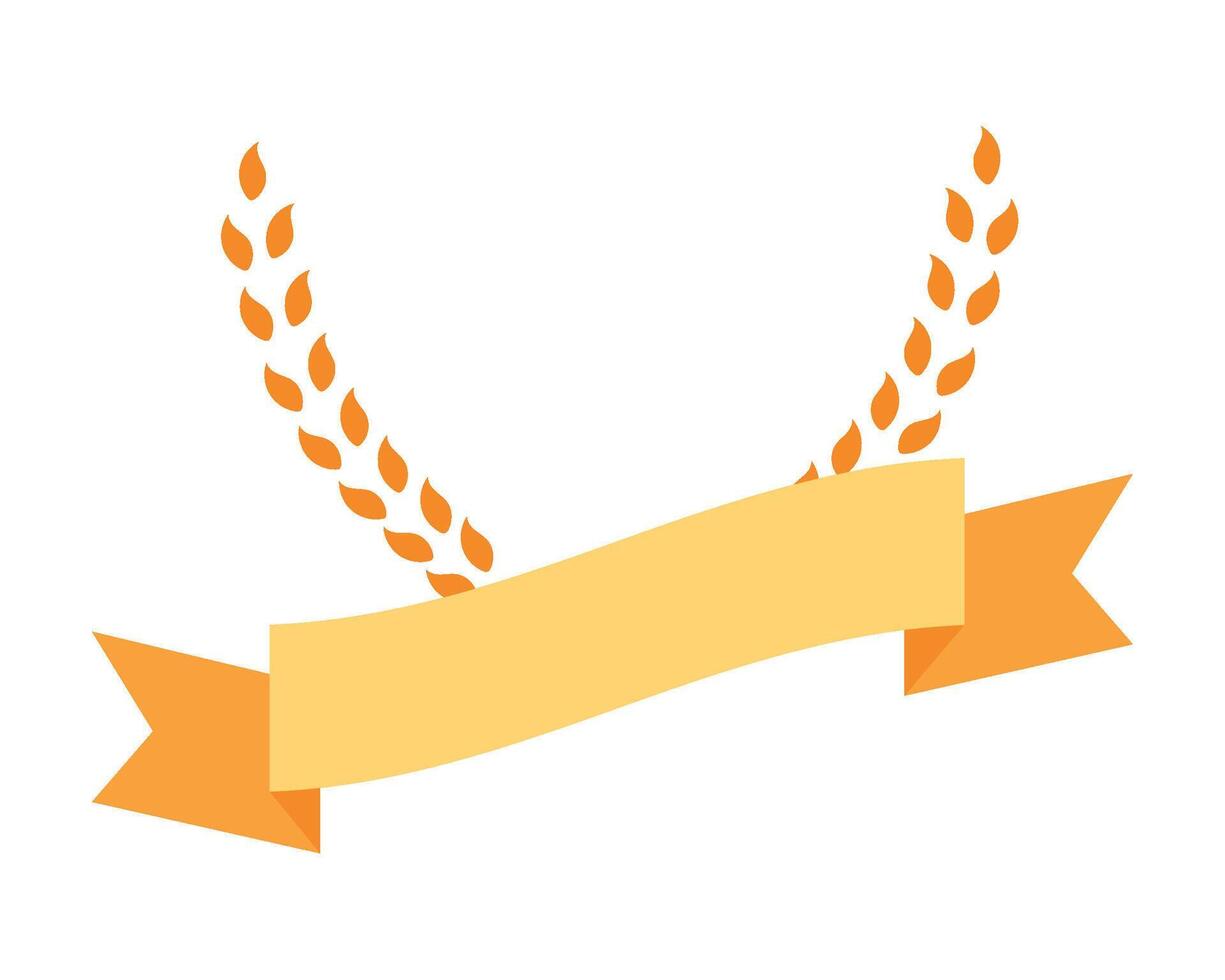 A ribbon with wheat leaves and a laurel vector