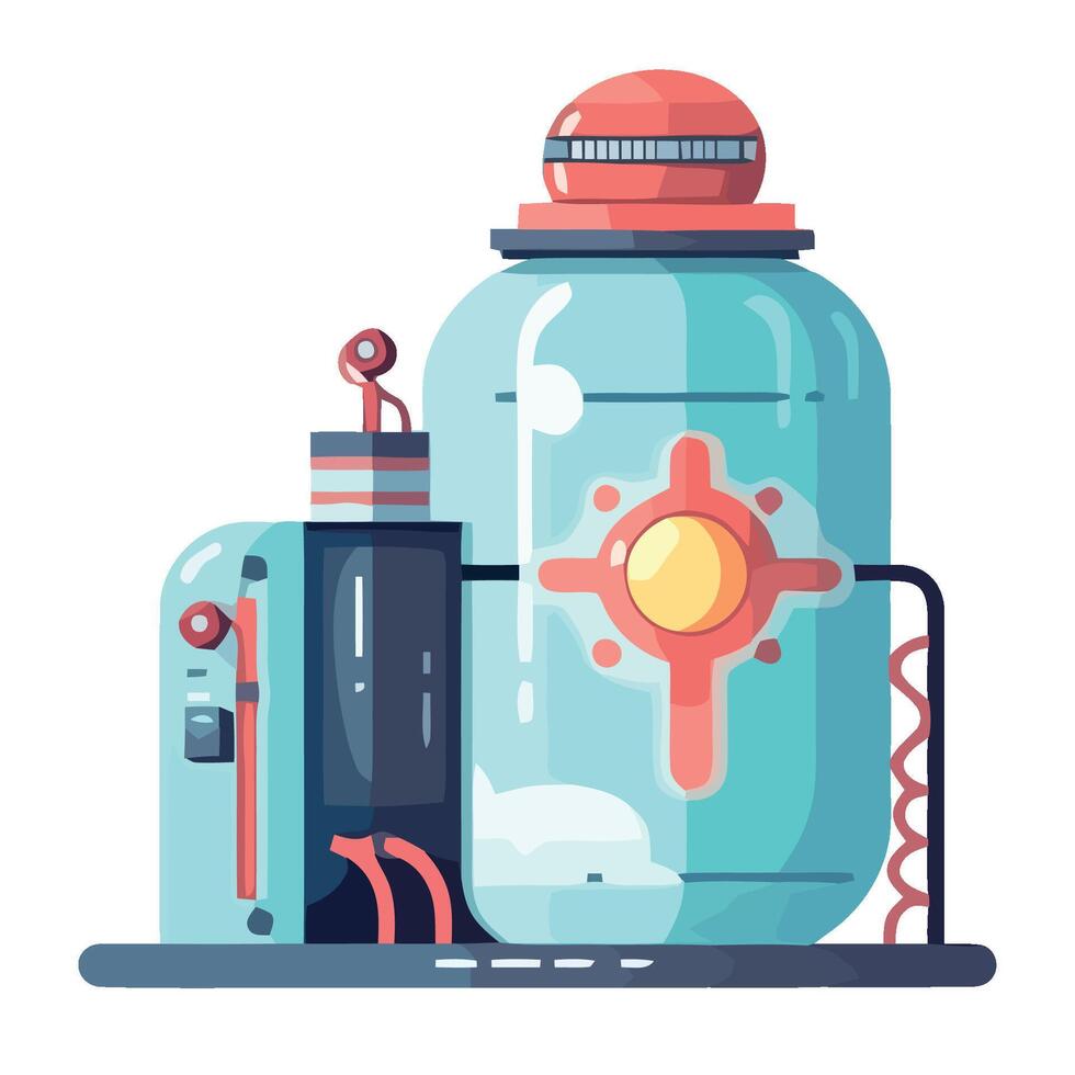 A cartoon illustration of a machine with a bottle vector