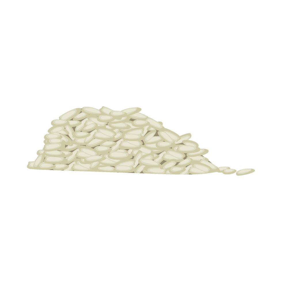 A pile of white rice on a white background vector