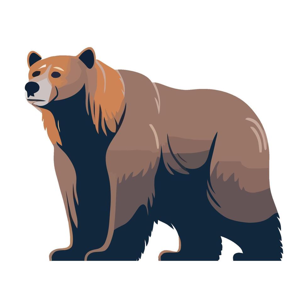 A brown bear standing on a white background vector