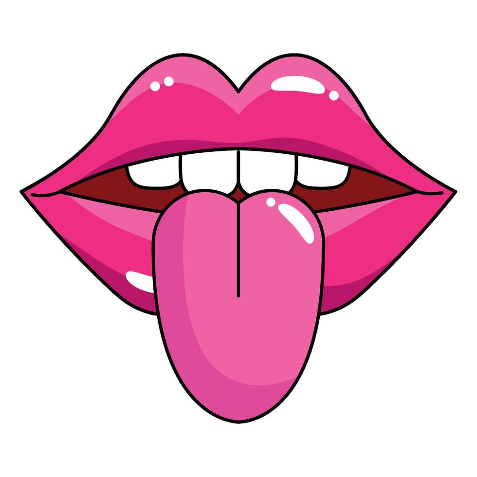 A cartoon pink tongue sticking out vector