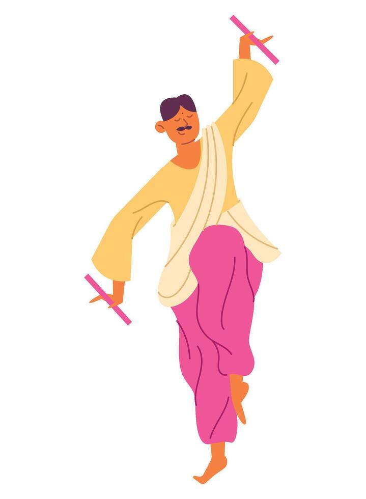 A cartoon man in a pink outfit is dancing vector