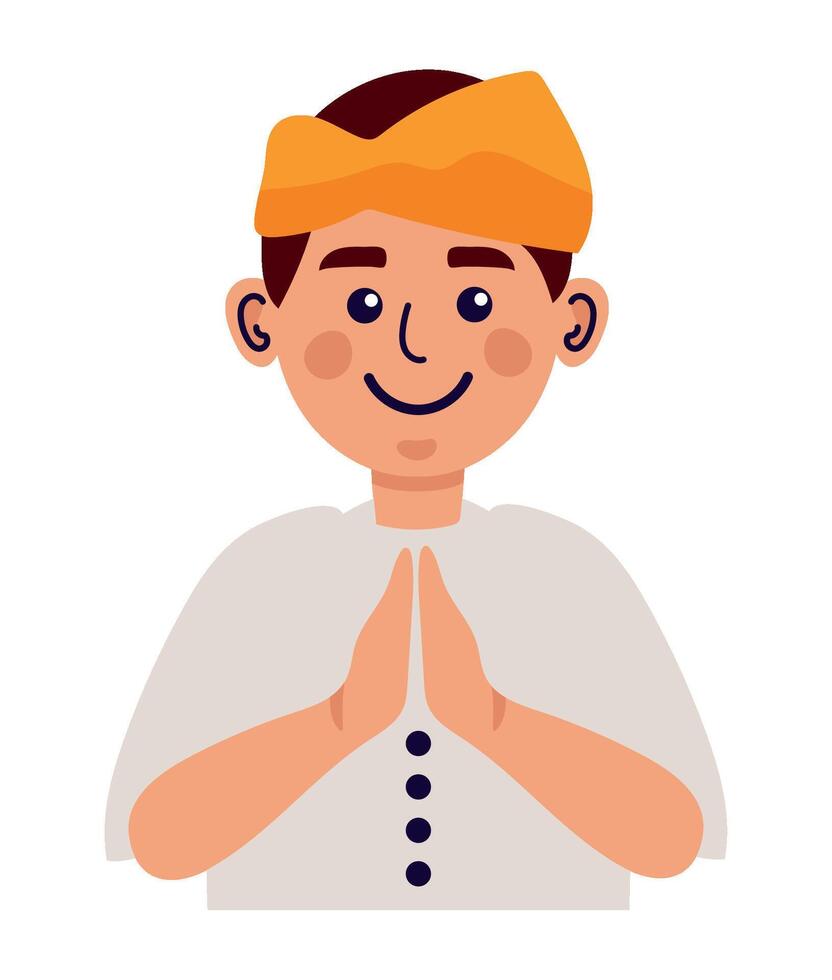 Indian man praying vector