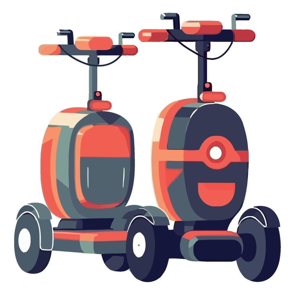 Two electric scooters on a white background vector
