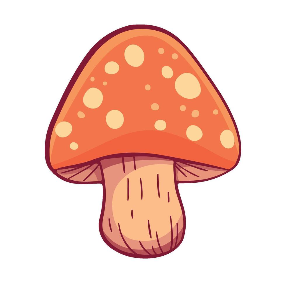 A cartoon mushroom with brown spots on it vector