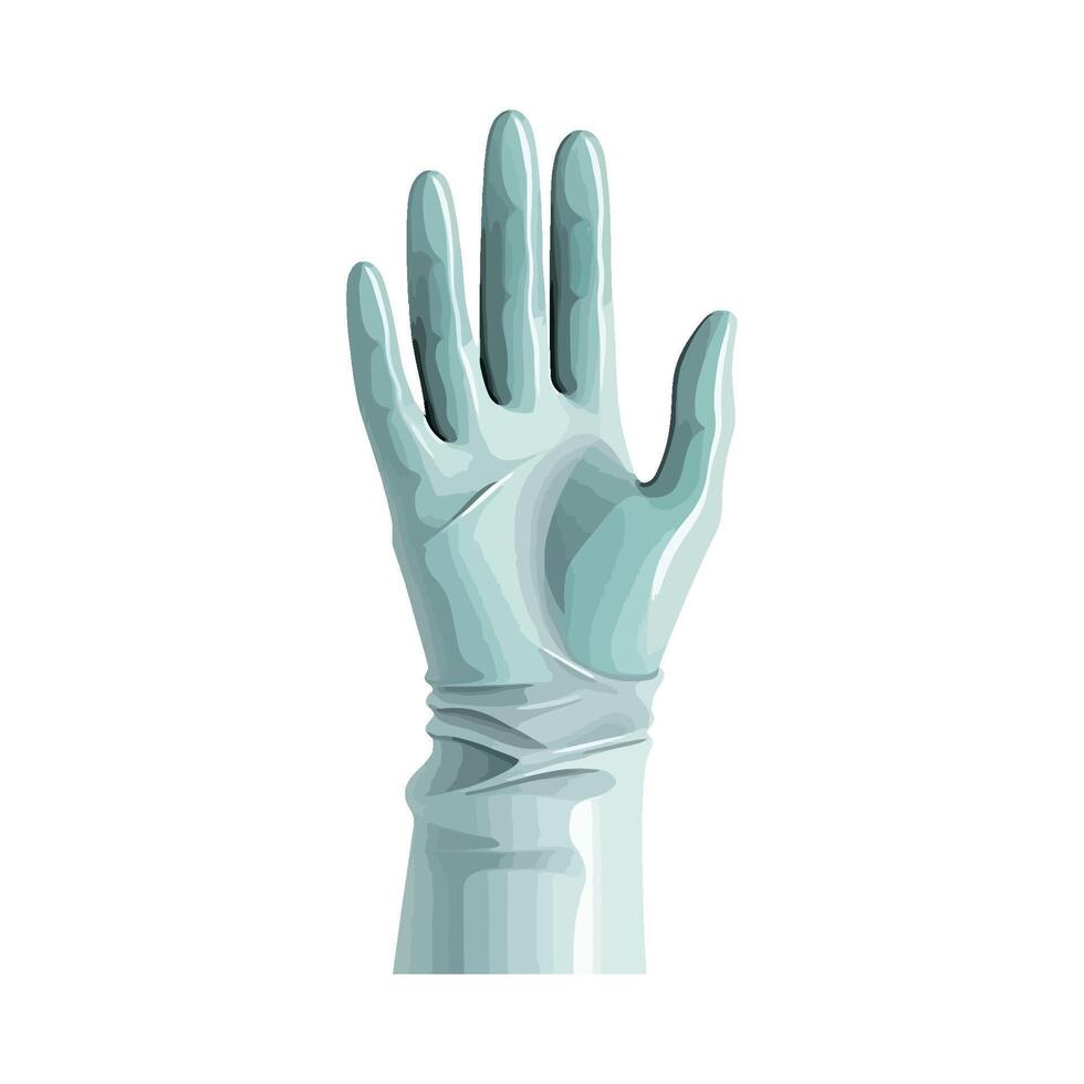 A glove with a blue rubber glove on it vector