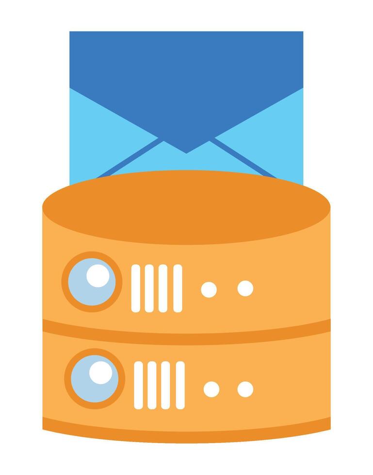 A stack of servers with an envelope on top vector