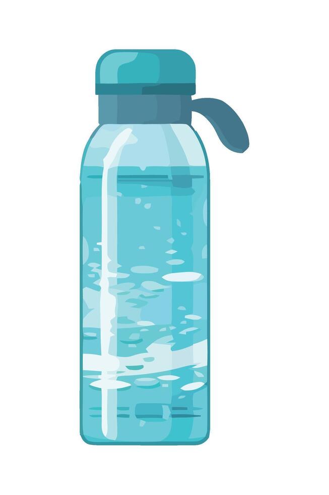 Water bottle with lid, flat design illustration vector