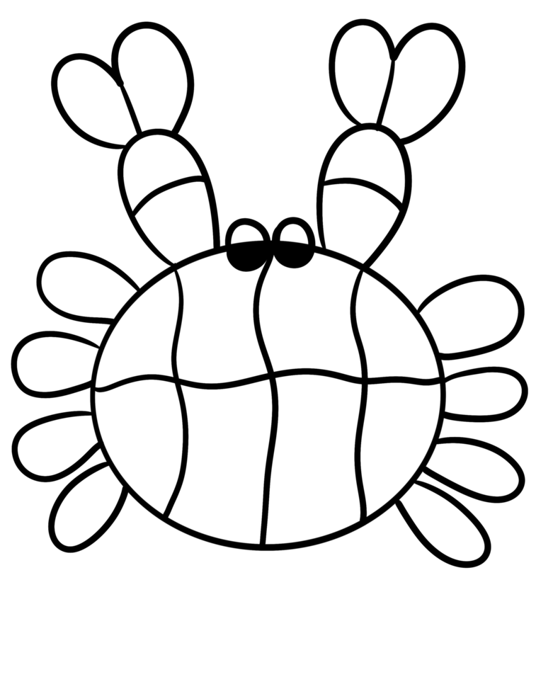 Black pattern crab color by code template png