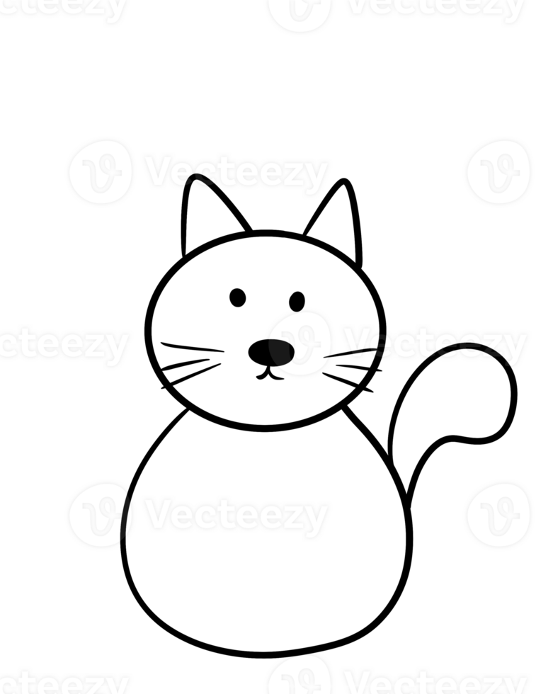 a black and white cat on a transparent background png
