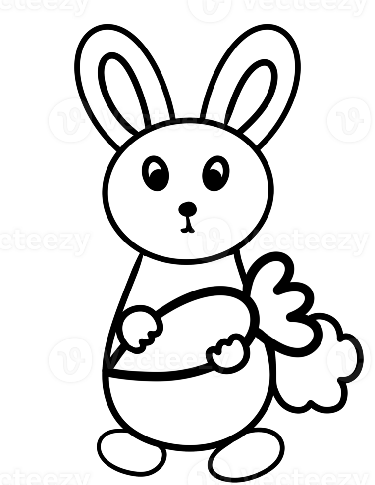 bunny with carrot coloring page png