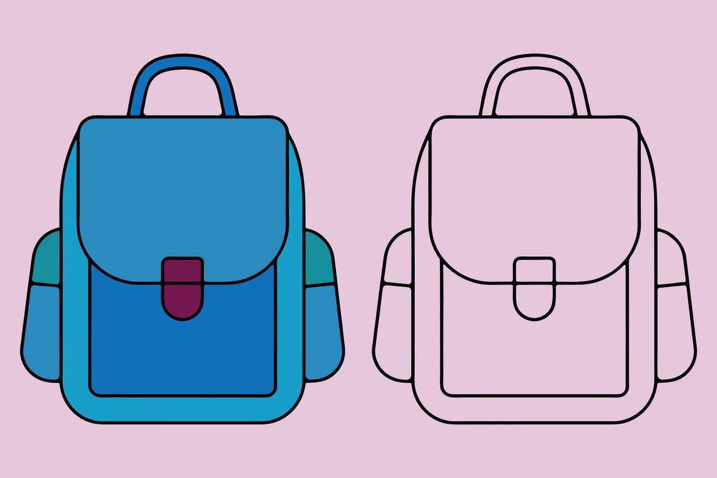 School Bag Icon Design. Backpack or Schoolbag Line Icon. Back to School Concept Design on White Background. School Bag Icon Design. vector