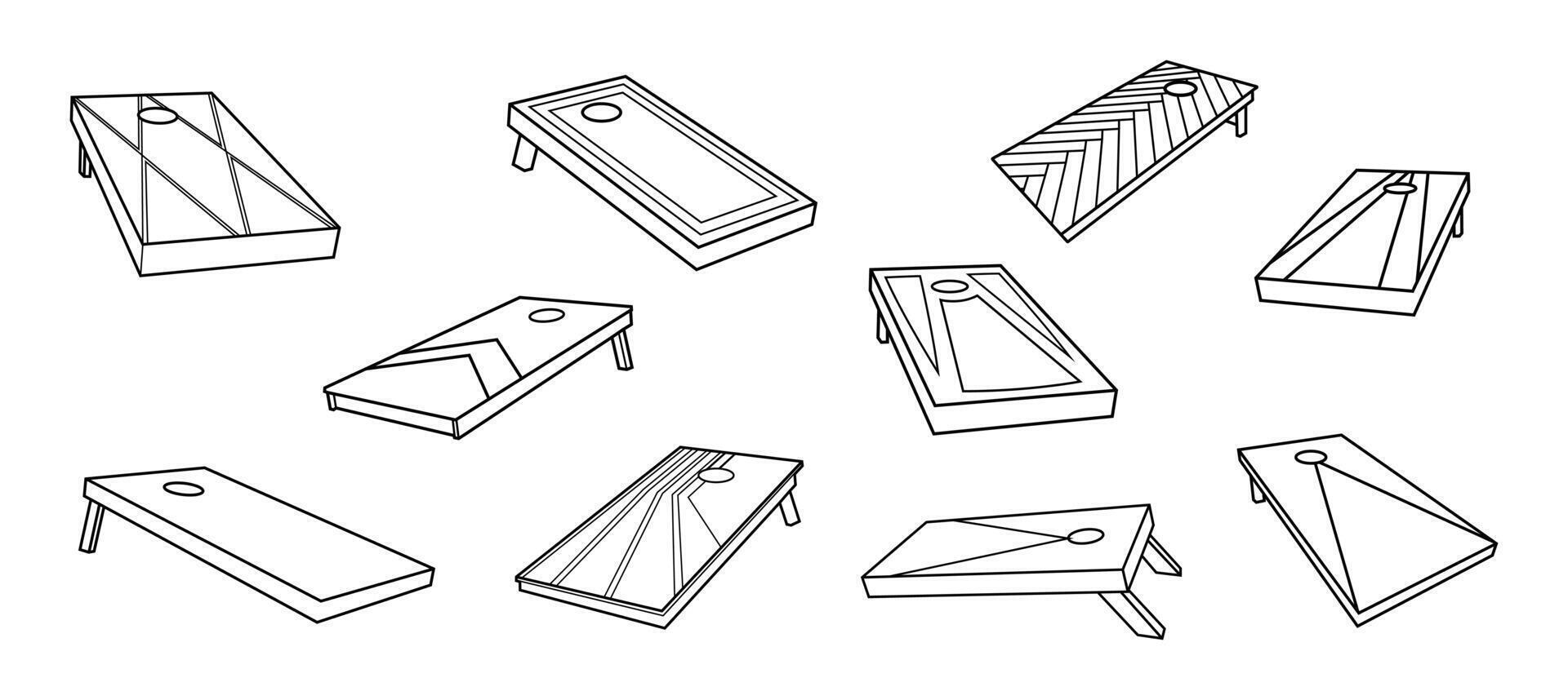 Cornhole boards set. vector
