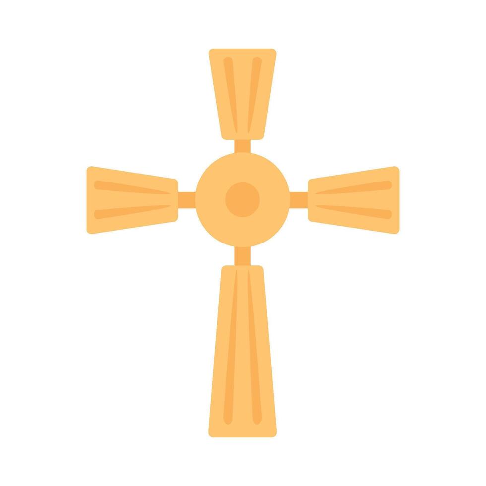 A cross with a golden crown on top vector