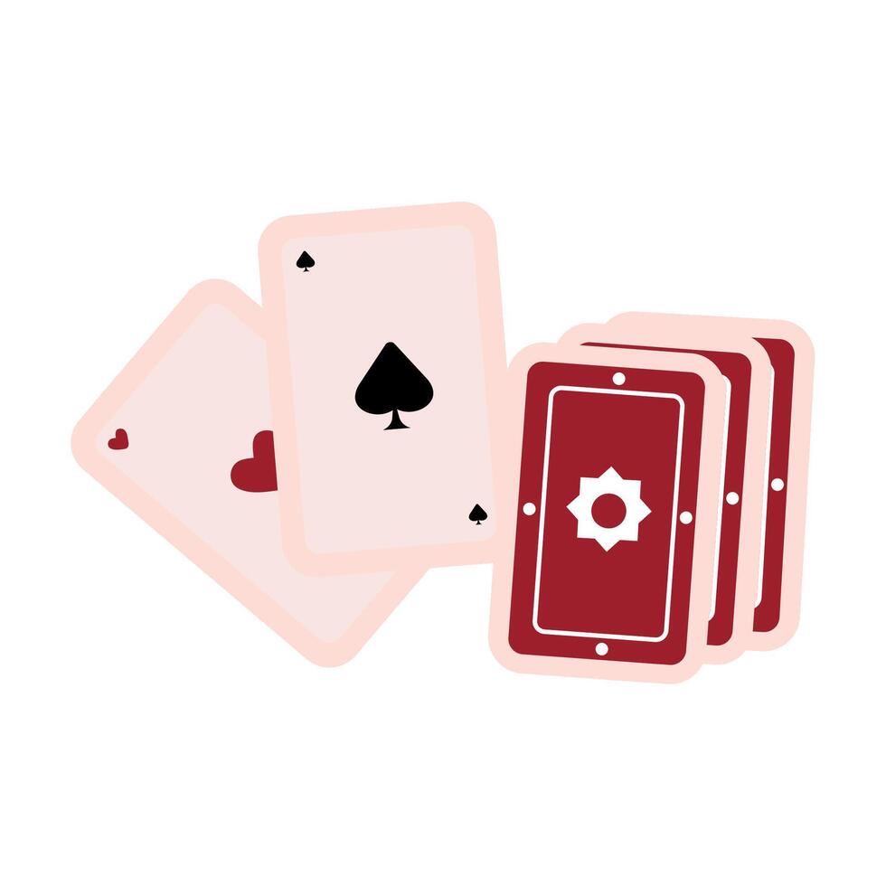A pair of playing cards and a spade vector