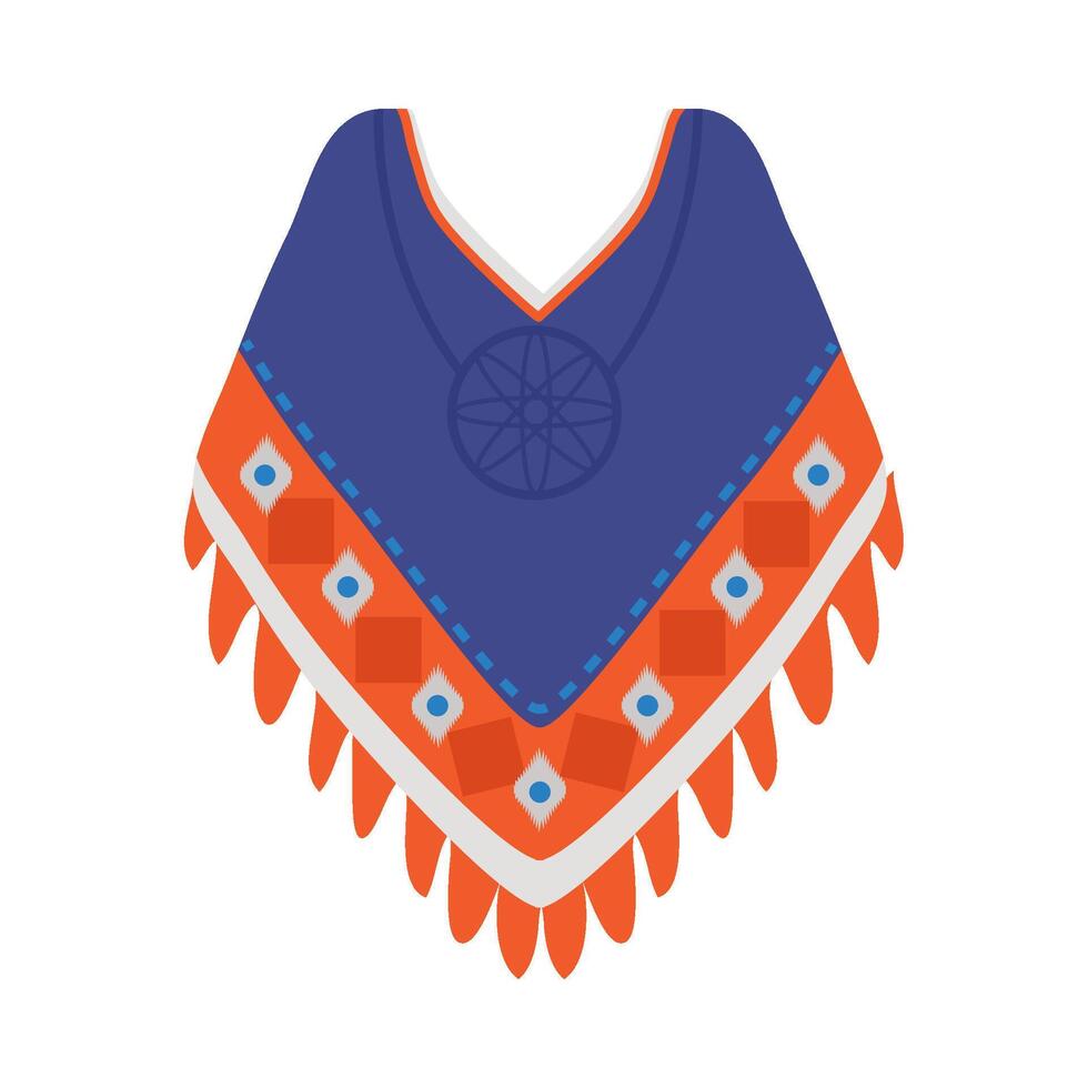Native american indian costume poncho illustration vector