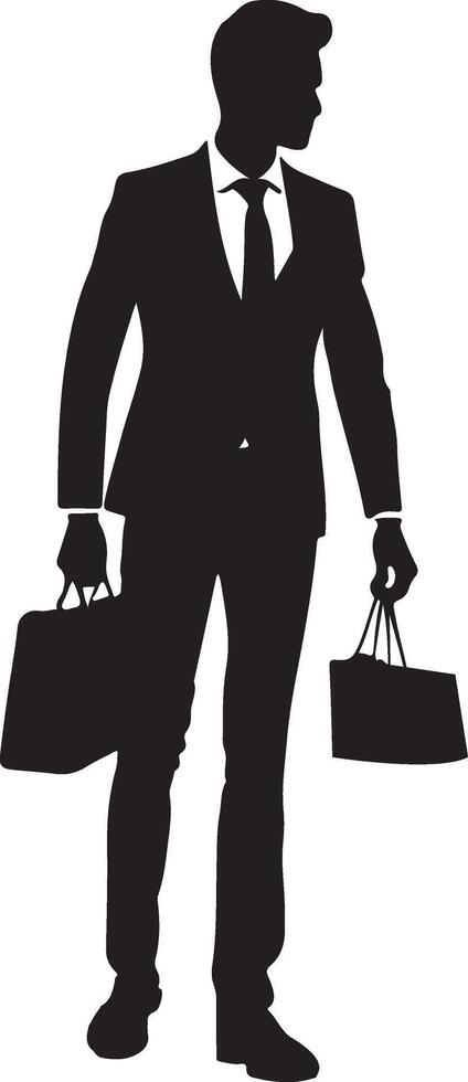 A stylish standing pose silhouette isolated white background vector
