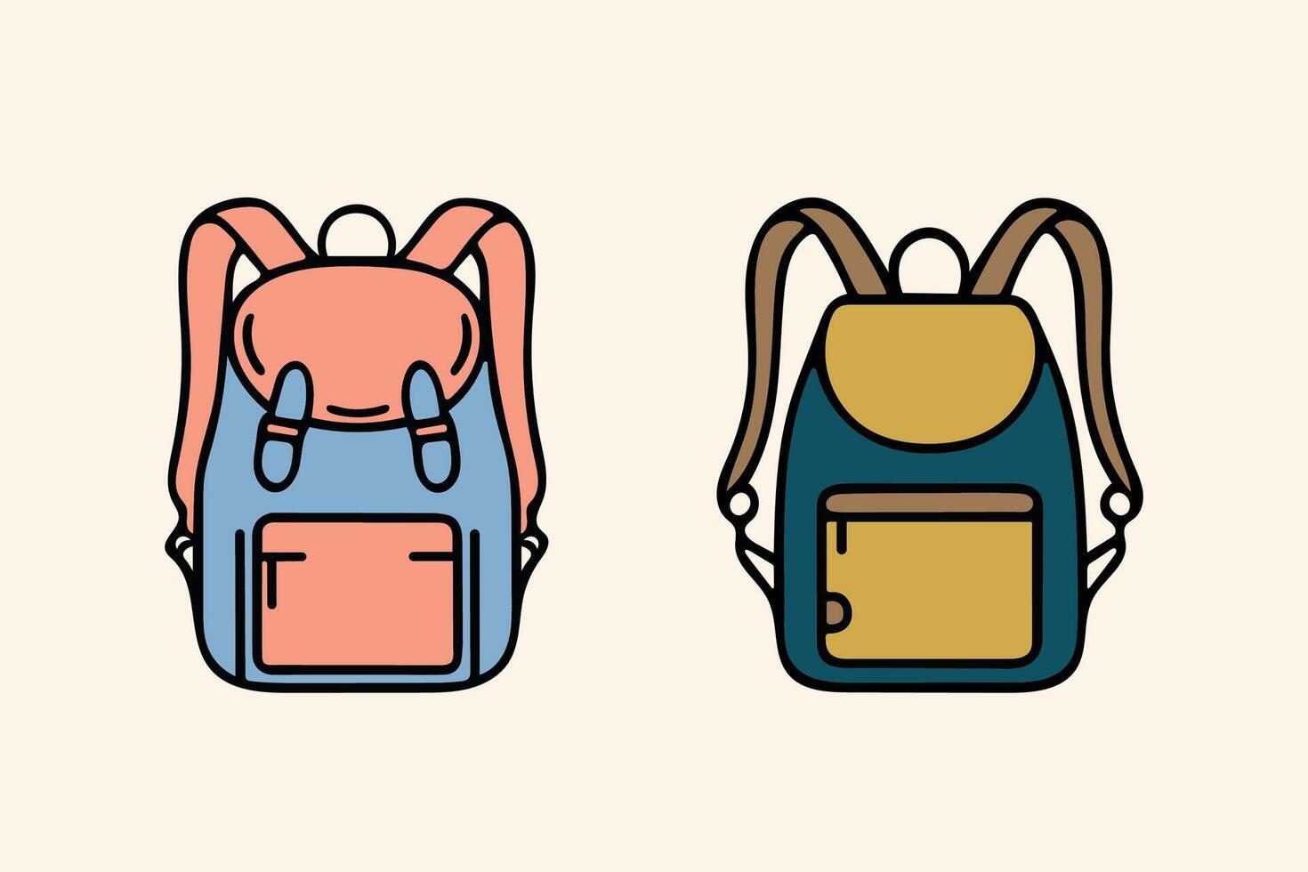 Simple school bag illustration design vector