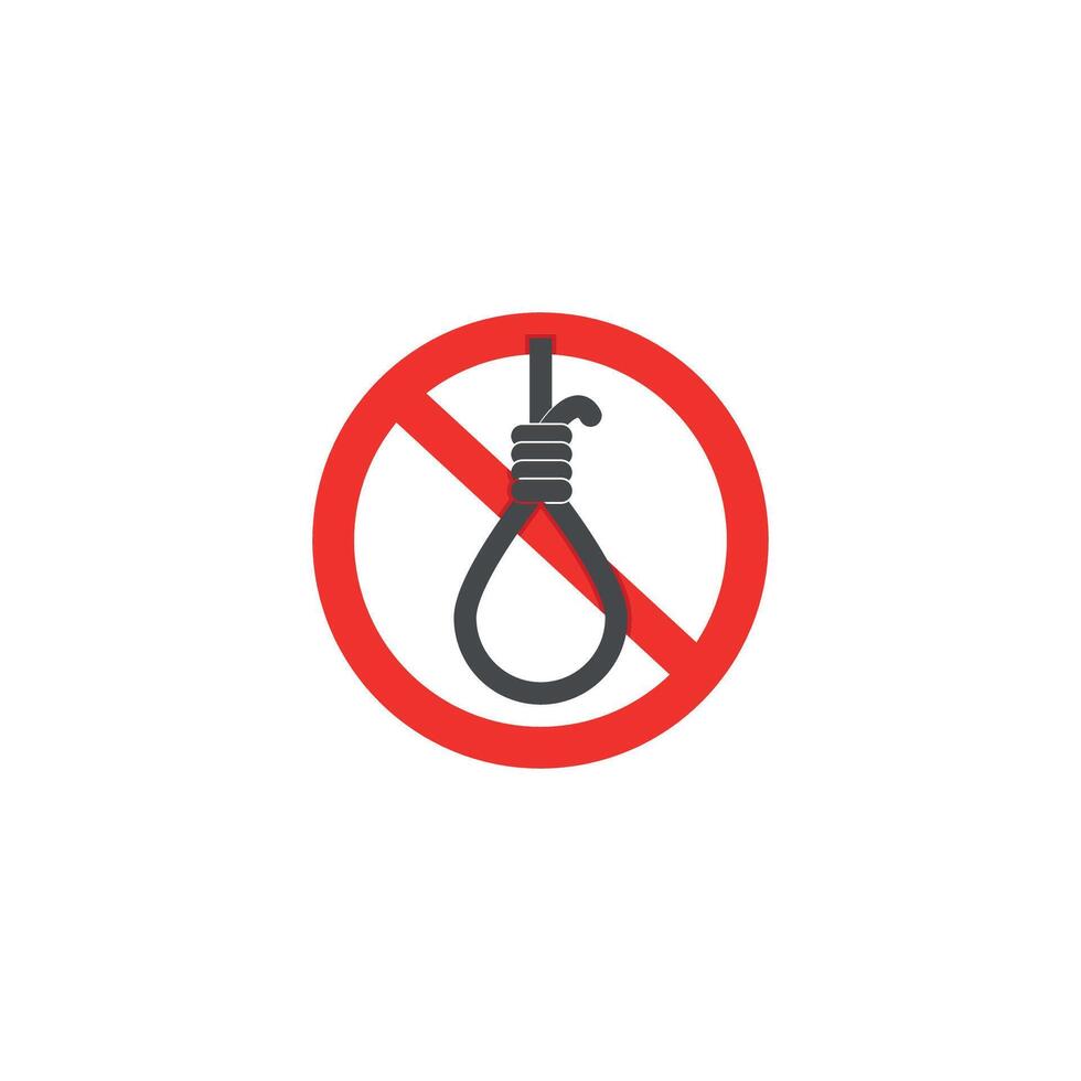 design template flat design no suicide symbol hanging rope. vector