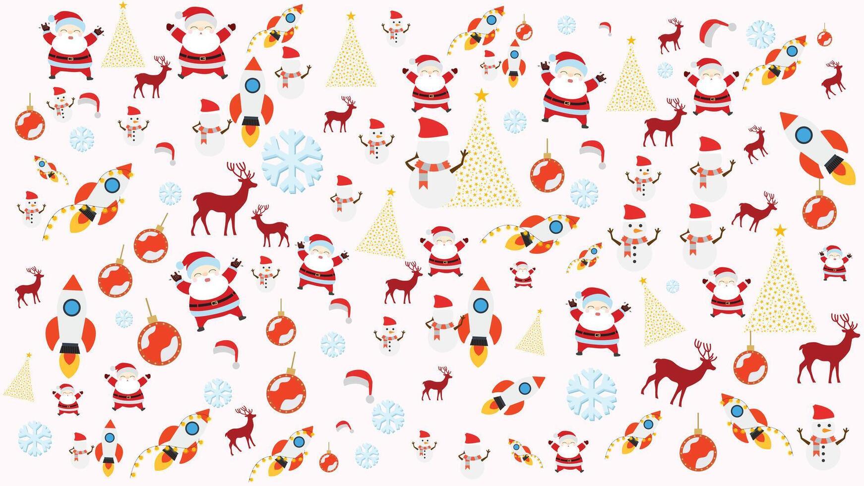 Doodle of Christmas theme contai snowman ,santaclause,deer, trees,snow suitable for decoration vector