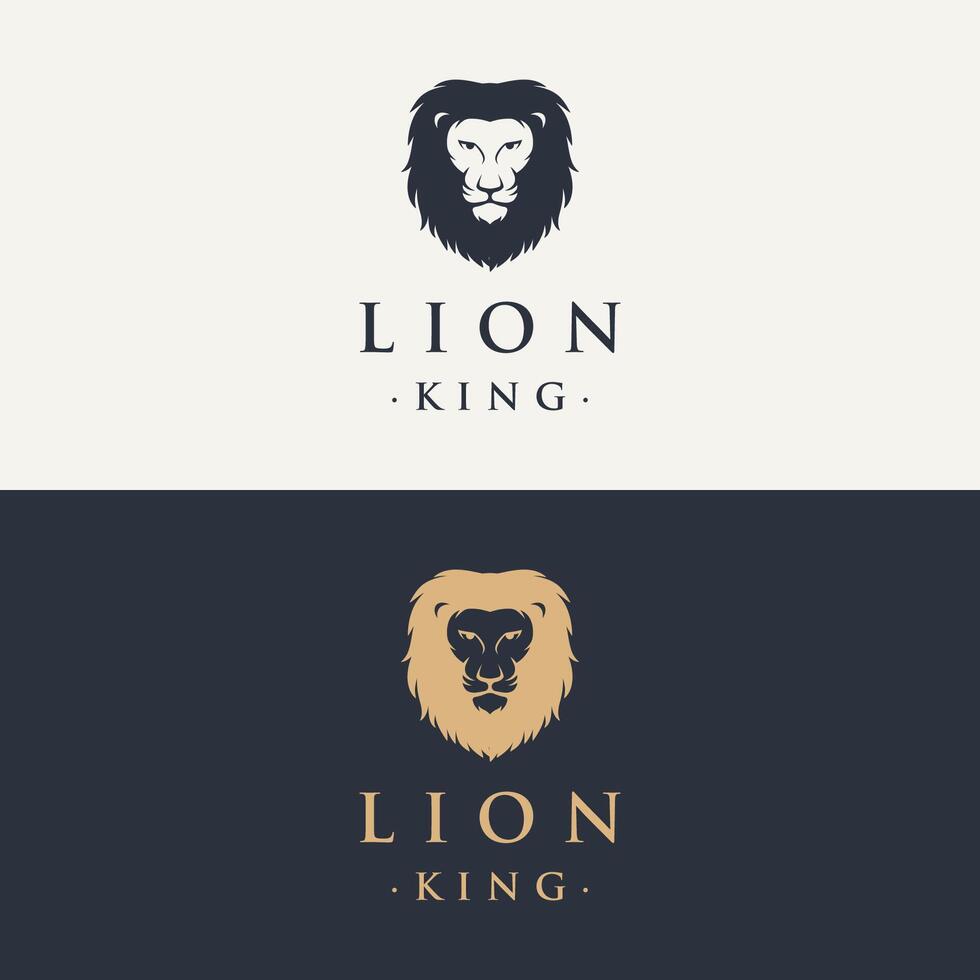Lion head template Logo design with creative illustration editing. vector