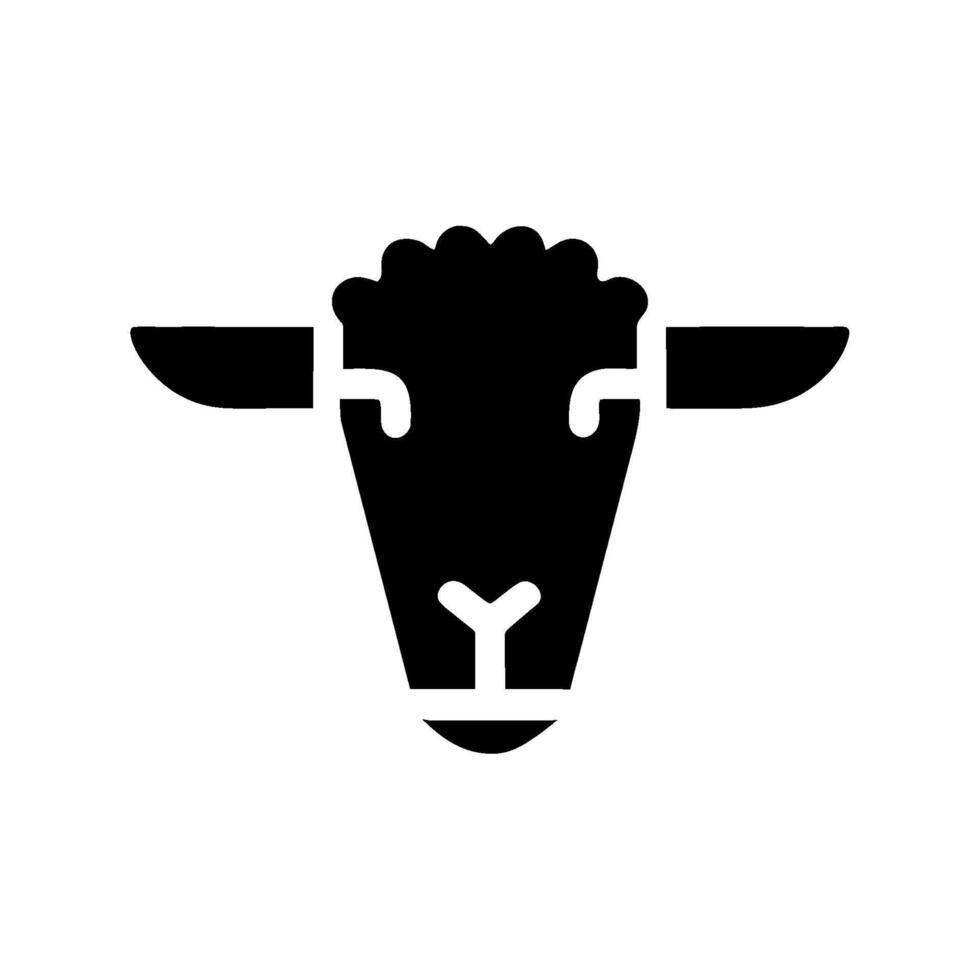 A black sheep head icon on a white background vector