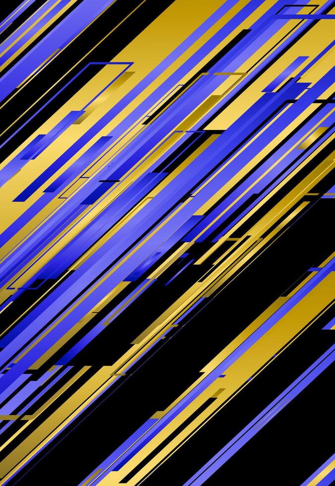 a blue and gold striped background with lines vector