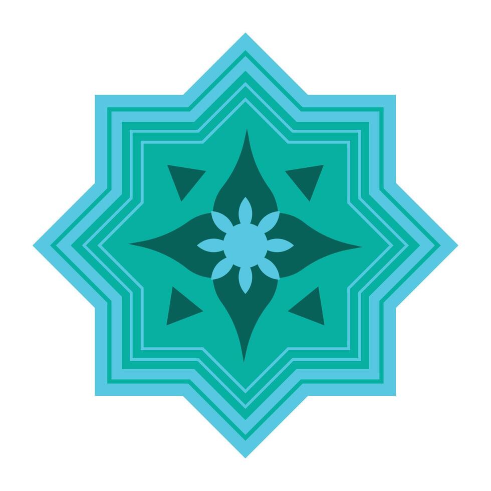 A blue star with a green design vector