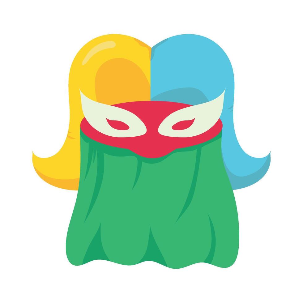 A cartoon woman with a mask on her face vector