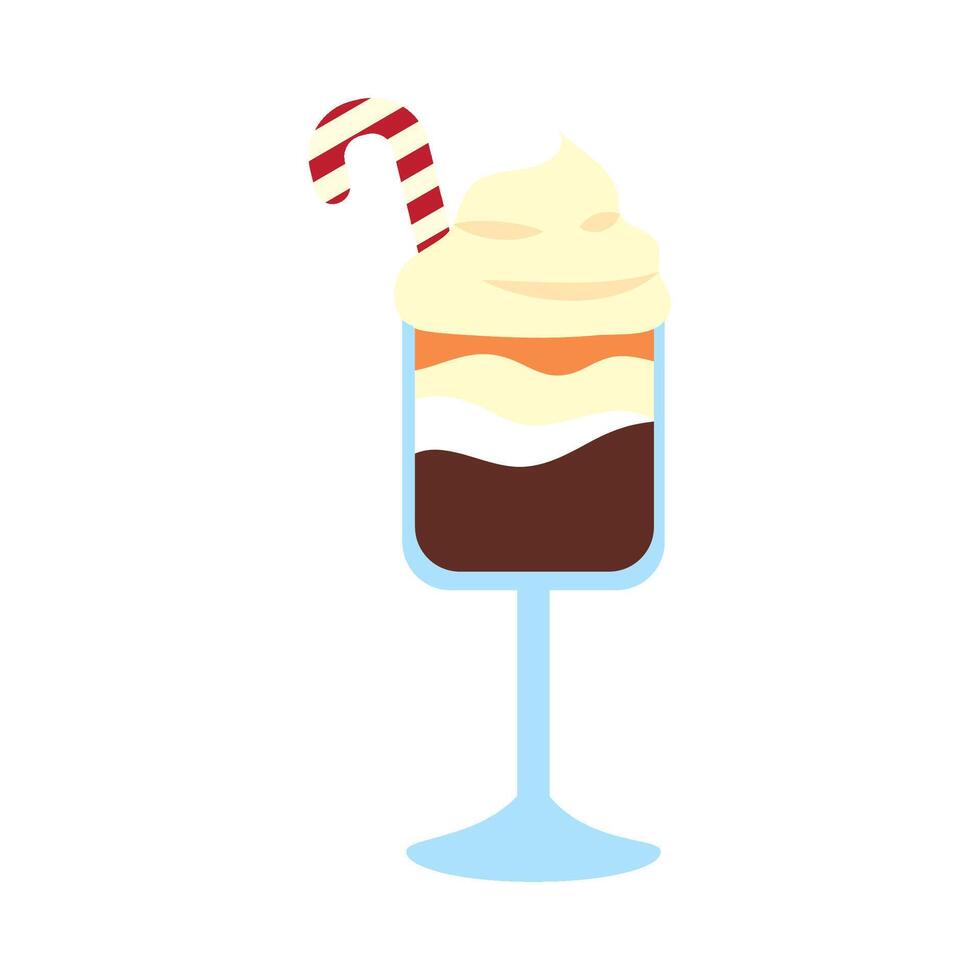 A dessert with a candy cane on top vector