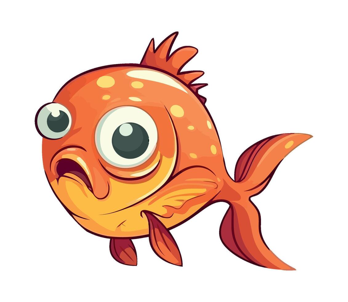 A cartoon fish with big eyes and a big mouth vector