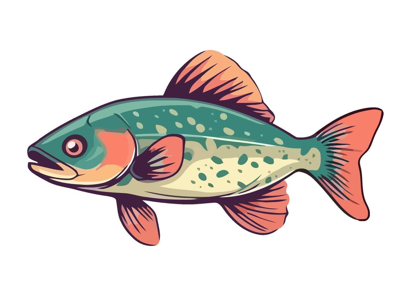 A fish with a green and orange body vector