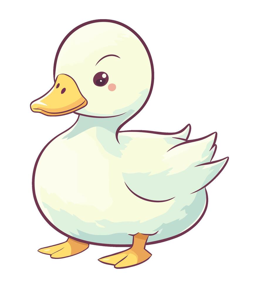 A cartoon duck standing on a white background vector