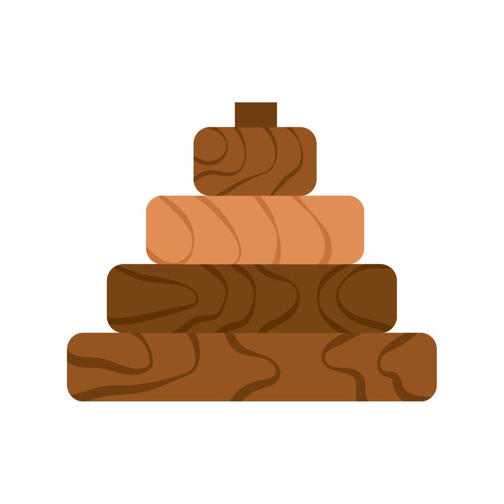Wooden stack of logs illustration vector