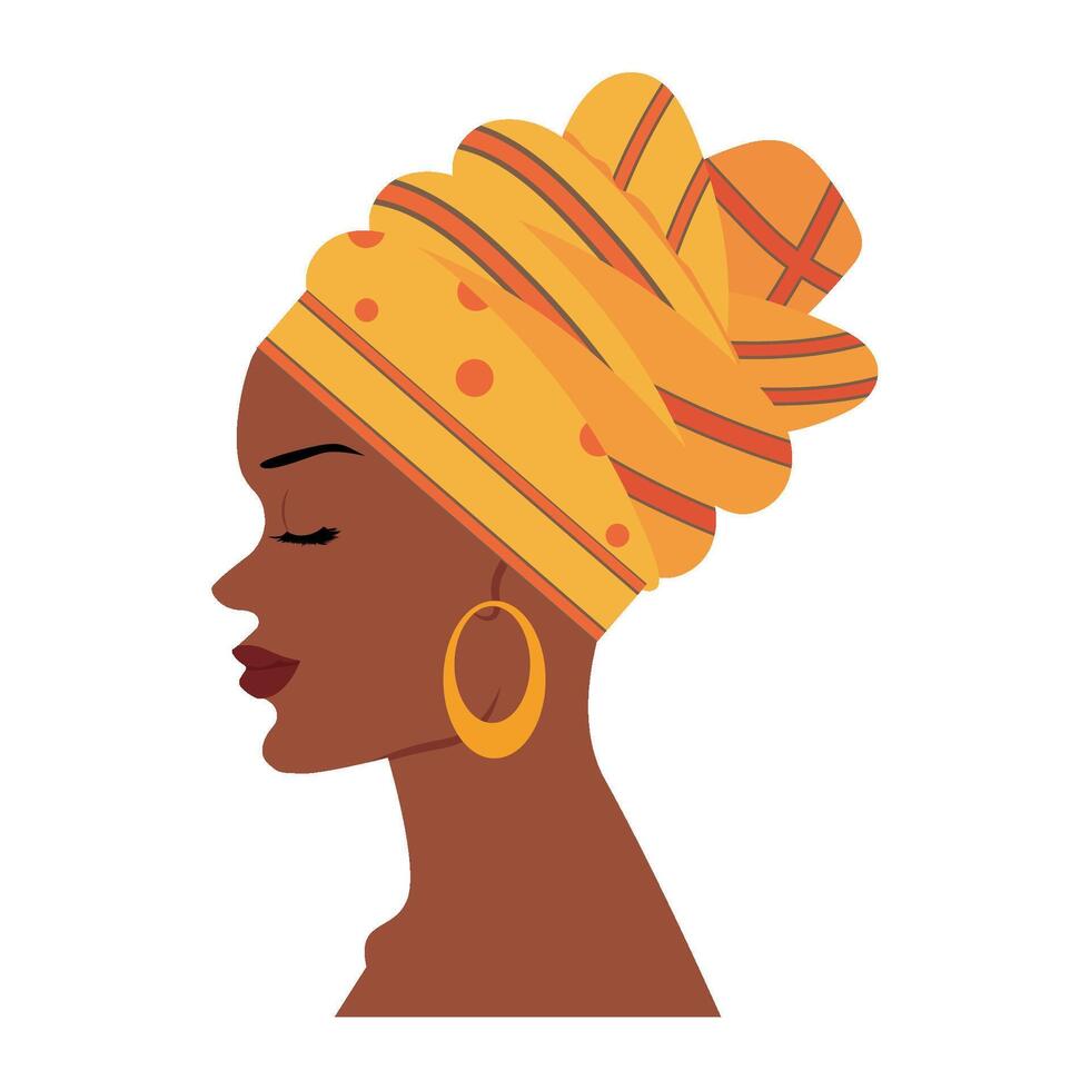 African woman profile illustration illustration vector