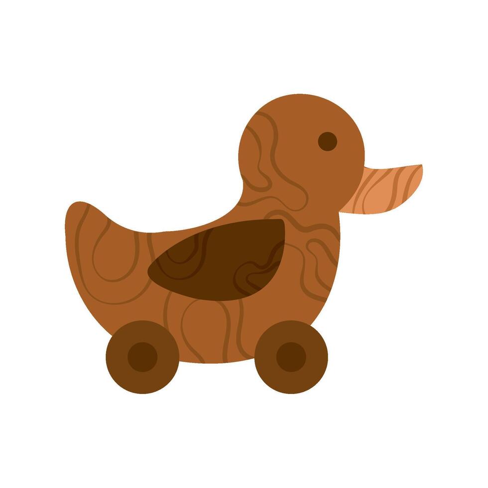 A brown duck toy on a white background vector
